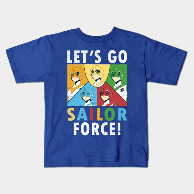 Let's Go Sailor Force Kids T-Shirt by crocktees